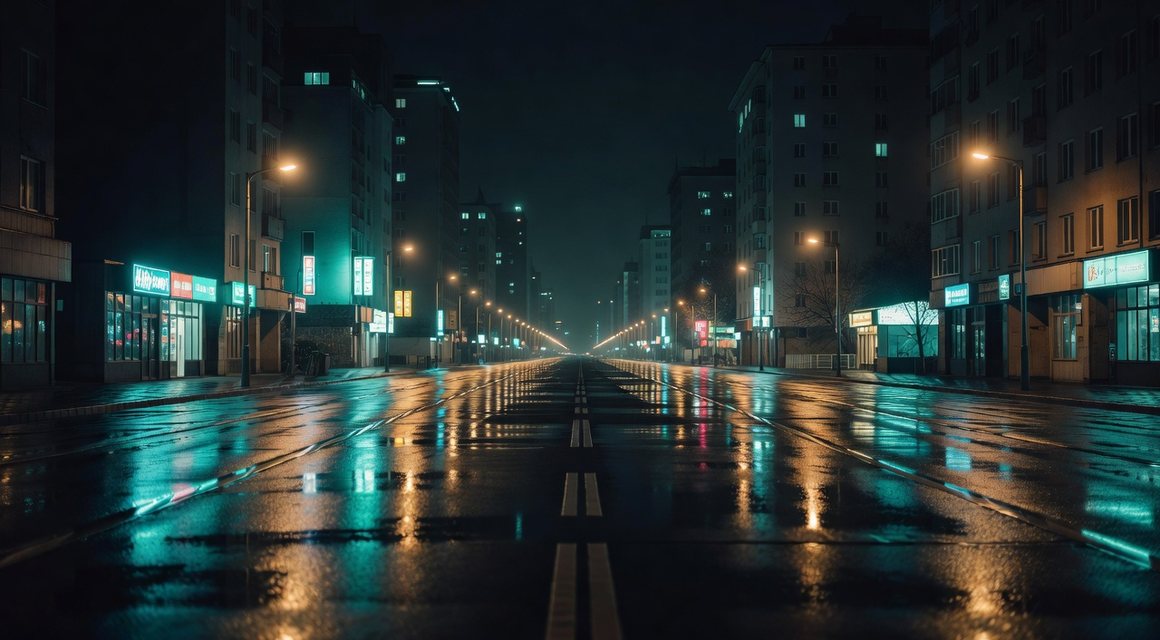 상권과 주거지가 갈리는 야간 대로 이미지 — 분당오피 구역 구분