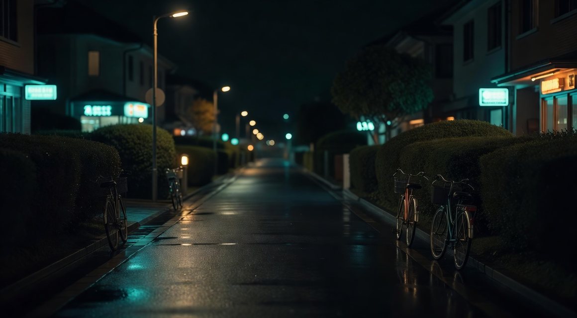 인적이 끊긴 주거지 골목 야경 — 수내op 조용한 조건